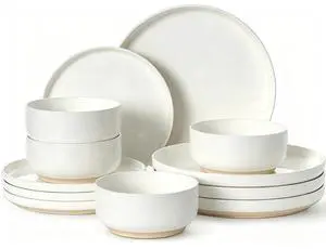 Plates and Bowls Sets, Dinnerware Sets for 4, 12 Pieces Scratch Resistant Dishware Dishes Set, Ceramic Kitchen Dinner Set, Porcelain & Microwave and Dishwasher Safe, Cream White Plates and Bowls Sets, Dinnerware Sets for 4, 12 Pieces Scratch Resistant Dishware Dishes Set, Ceramic Kitchen Dinner Set, Porcelain & Microwave and Dishwasher Safe, Cream White