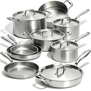 Umite Chef Stainless Steel Cookware Set, 5 Ply 14 Piece Stainless Steel Pot and Pan Set-Induction, Heavy Chef Quality, Oven Safe | Professional Kitchen Cooking Appliances, PFOA, PTFE & PFOS Free Umite Chef Stainless Steel Cookware Set, 5 Ply 14 Piece Stainless Steel Pot and Pan Set-Induction, Heavy Chef Quality, Oven Safe | Professional Kitchen Cooking Appliances, PFOA, PTFE & PFOS Free