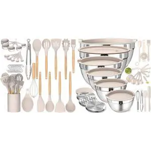 Umite Chef Kitchen Cooking Utensils Set Mixing Bowls with Airtight Lids Set with Grater Attachments Umite Chef Kitchen Cooking Utensils Set Mixing Bowls with Airtight Lids Set with Grater Attachments