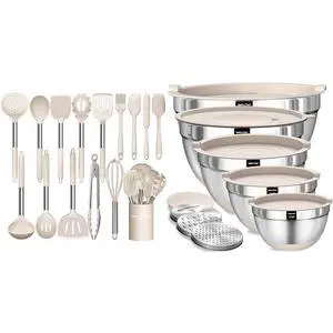 Umite Chef Kitchen Cooking Utensil Set Mixing Bowls with Airtight Lids Set Umite Chef Kitchen Cooking Utensil Set Mixing Bowls with Airtight Lids Set