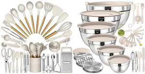Umite Chef 34pcs Kitchen Utensil Set and 26pcs Mixing Bowls with Lids Set Umite Chef 34pcs Kitchen Utensil Set and 26pcs Mixing Bowls with Lids Set