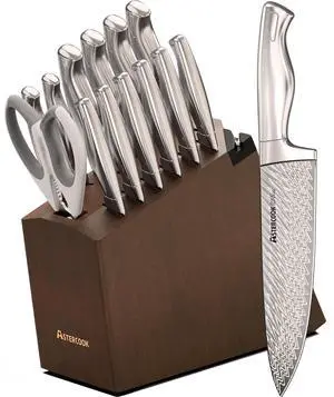 Astercook Knife Set, 15-Piece Kitchen Knife Sets with Built-in Sharpener Block, German High Carbon Stainless Steel Knives, Dishwasher Safe, Ergonomic Full-Tang Handle, Perfect Holiday Gifts Astercook Knife Set, 15-Piece Kitchen Knife Sets with Built-in Sharpener Block, German High Carbon Stainless Steel Knives, Dishwasher Safe, Ergonomic Full-Tang Handle, Perfect Holiday Gifts