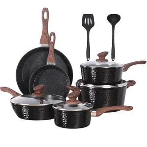 Kitchen Academy Induction Pots and Pans Set Nonstick, Hammered Cookware | 12-Piece Premium Die-Cast Aluminum Cooking Set. Black Healthy Granite Coating. 100% PFOA & PFAS free. Kitchen Academy Induction Pots and Pans Set Nonstick, Hammered Cookware | 12-Piece Premium Die-Cast Aluminum Cooking Set. Black Healthy Granite Coating. 100% PFOA & PFAS free.