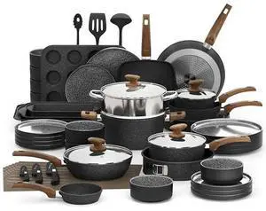 Kitchen Academy 30Pcs Bakeware & Cookware Set + 24Pcs Stoneware Dinnerware Set for 8 Kitchen Academy 30Pcs Bakeware & Cookware Set + 24Pcs Stoneware Dinnerware Set for 8