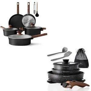 Black Ceramic Cookware Set 10 Pieces & 10 Pieces RV/Camping Cookware Sets Black Ceramic Cookware Set 10 Pieces & 10 Pieces RV/Camping Cookware Sets