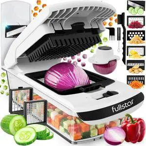 Fullstar Pro Original Vegetable Chopper & Mandoline Slicer Kitchen Gadget | 8 in 1 Veggie Slicer, Onion & Fruit Cutter with Sharp Stainless Steel Blades & Container, All-in-One Meal Prep Tool (White) Fullstar Pro Original Vegetable Chopper & Mandoline Slicer Kitchen Gadget | 8 in 1 Veggie Slicer, Onion & Fruit Cutter with Sharp Stainless Steel Blades & Container, All-in-One Meal Prep Tool (White)