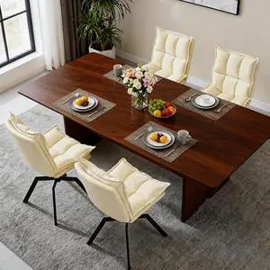 KEEZY Swivel Dining Chairs Set of 4, 360°AUTO Swivel Cat Scratch Resistant Faux Leather Chair with Padded Seat, Sturdy Metal Legs for Dining Room & Living Room KEEZY Swivel Dining Chairs Set of 4, 360°AUTO Swivel Cat Scratch Resistant Faux Leather Chair with Padded Seat, Sturdy Metal Legs for Dining Room & Living Room