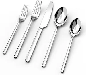 KINGSTONE Silverware Set for 12, 60 Piece 18/10 Stainless Steel Flatware Utensils Cutlery Set, Mirror Polished, Dishwasher Safe, Knife Fork Spoon for Home Restaurant Wedding Housewarming KINGSTONE Silverware Set for 12, 60 Piece 18/10 Stainless Steel Flatware Utensils Cutlery Set, Mirror Polished, Dishwasher Safe, Knife Fork Spoon for Home Restaurant Wedding Housewarming