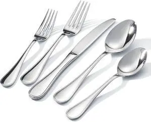 18/10 Stainless Steel Silverware Set for 6, 30 Piece Teardrop Flatware Set | KINGSTONE Heavy Cutlery Set, Mirror Polished Knives Forks and Spoons Utensils, Dishwasher Safe for Home Kitchen Wedding 18/10 Stainless Steel Silverware Set for 6, 30 Piece Teardrop Flatware Set | KINGSTONE Heavy Cutlery Set, Mirror Polished Knives Forks and Spoons Utensils, Dishwasher Safe for Home Kitchen Wedding