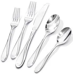 KINGSTONE 45-piece Silverware Set with Serving Utensils Set, Heavy Duty Stainless Steel Flatware Set,Cutlery Set for Home Kitchen Restaurant Wedding, Dishwasher Safe KINGSTONE 45-piece Silverware Set with Serving Utensils Set, Heavy Duty Stainless Steel Flatware Set,Cutlery Set for Home Kitchen Restaurant Wedding, Dishwasher Safe