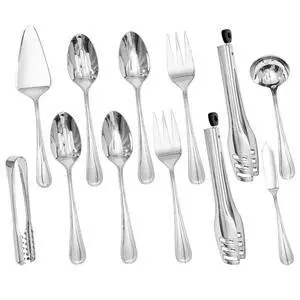 12-Piece Teardrop Serving Utensils Set, 18/10 Stainless Steel Utensils | Serving Utensils, Includes Serving Spoons, Forks & Tongs, Dishwasher Safe, Buffet, Catering, Wedding 12-Piece Teardrop Serving Utensils Set, 18/10 Stainless Steel Utensils | Serving Utensils, Includes Serving Spoons, Forks & Tongs, Dishwasher Safe, Buffet, Catering, Wedding