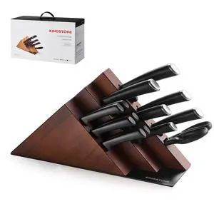 KINGSTONE 14-Piece Kitchen Knife Set with Block, High-Carbon Stainless Steel Knives Set, Ergonomic Non-Slip Handle, Professional Knife Set for Kitchen for Home Cooking & Gifting, Walnut KINGSTONE 14-Piece Kitchen Knife Set with Block, High-Carbon Stainless Steel Knives Set, Ergonomic Non-Slip Handle, Professional Knife Set for Kitchen for Home Cooking & Gifting, Walnut