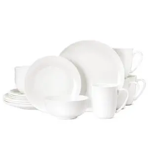KINGSTONE Bone China Dinnerware Set for 4, 16-Piece Plates Bowls and Cups | Lightweight Porcelain Dish Set, Scratch Resistant, Durable Ceramic, Oven & Microwave & Dishwasher Safe, Ivory White KINGSTONE Bone China Dinnerware Set for 4, 16-Piece Plates Bowls and Cups | Lightweight Porcelain Dish Set, Scratch Resistant, Durable Ceramic, Oven & Microwave & Dishwasher Safe, Ivory White