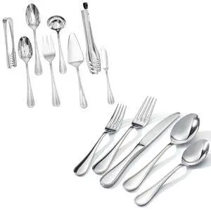 KINGSTONE Teardrop Silverware Set and 8 Piece Teardrop Serving Utensils Set KINGSTONE Teardrop Silverware Set and 8 Piece Teardrop Serving Utensils Set