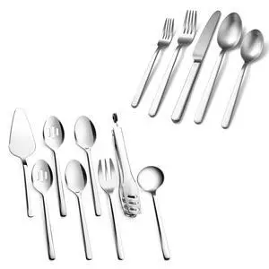 KINGSTONE Large Hostess Serving Utensils Sets and 20-Piece Matte Flatware Set for 4 KINGSTONE Large Hostess Serving Utensils Sets and 20-Piece Matte Flatware Set for 4