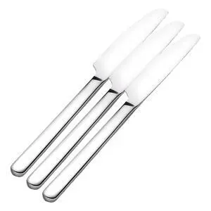 KINGSTONE Stainless Steel Dinner Knives Set of 4, 8.9-Inch Shiny Mirror Dinner Knife with Clean Design, Heavy Duty Butter Knife, Sharp Table Knives for Home Kitchen, Restaurant Use (Pack of 3) KINGSTONE Stainless Steel Dinner Knives Set of 4, 8.9-Inch Shiny Mirror Dinner Knife with Clean Design, Heavy Duty Butter Knife, Sharp Table Knives for Home Kitchen, Restaurant Use (Pack of 3)