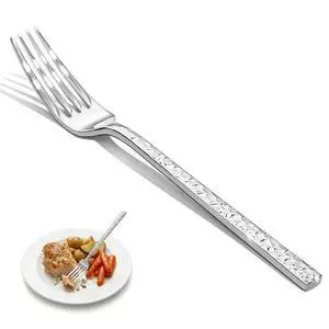 KINGSTONE 20 Piece Hammered Silverware Set and 4 Piece Hammered Dinner Forks Set KINGSTONE 20 Piece Hammered Silverware Set and 4 Piece Hammered Dinner Forks Set