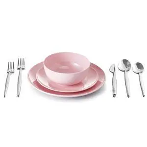KINGSTONE Silverware Set, 20-Piece Flatware Set and Bone China Dinnerware Sets, 12-Piece Dinnerware Sets for 4 KINGSTONE Silverware Set, 20-Piece Flatware Set and Bone China Dinnerware Sets, 12-Piece Dinnerware Sets for 4