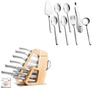 KINGSTONE Large Hostess Serving Utensils Sets and 14 Pcs Kitchen Knife Set with Block KINGSTONE Large Hostess Serving Utensils Sets and 14 Pcs Kitchen Knife Set with Block