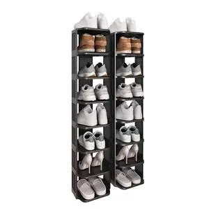 Kitstorack Stackable 16-Tier Shoe Rack for Closet & Entrance - Tall, Narrow, Vertical Shoe Stand - Plastic, Free Standing - Ideal for Small Spaces Kitstorack Stackable 16-Tier Shoe Rack for Closet & Entrance - Tall, Narrow, Vertical Shoe Stand - Plastic, Free Standing - Ideal for Small Spaces