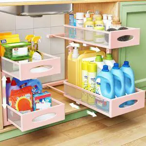 Under Sink Organizer, 2 Tier Pull out Cabinet Organizer Baskets with Mesh Sliding Drawers, Slide out Storage Shelf for Home, Kitchen, Bathroom, Pantry, Office Cabinet(1 Pack, Pink) Under Sink Organizer, 2 Tier Pull out Cabinet Organizer Baskets with Mesh Sliding Drawers, Slide out Storage Shelf for Home, Kitchen, Bathroom, Pantry, Office Cabinet(1 Pack, Pink)