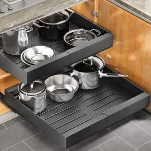 Pull out Cabinet Organizer, Expandable(12"-20") Heavy Duty Slide out Drawer Fixed with Adhesive Nano Film for Pots, Roll out Shelf Storage for Kitchen Base Cabinet Organization, Pantry, Bathroom Pull out Cabinet Organizer, Expandable(12"-20") Heavy Duty Slide out Drawer Fixed with Adhesive Nano Film for Pots, Roll out Shelf Storage for Kitchen Base Cabinet Organization, Pantry, Bathroom