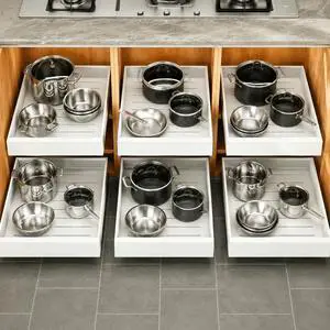 Pull out Cabinet Organizer, 6-pack, Expandable(12"-20") Heavy Duty Slide out Drawers Fixed with Adhesive Nano Film for Pots, Roll out Shelf Storage for Kitchen Base Cabinet Organization(3 Rails) Pull out Cabinet Organizer, 6-pack, Expandable(12"-20") Heavy Duty Slide out Drawers Fixed with Adhesive Nano Film for Pots, Roll out Shelf Storage for Kitchen Base Cabinet Organization(3 Rails)