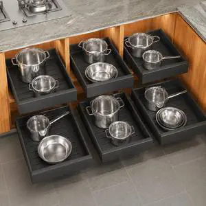 6 Pack Pull out Cabinet Organizer, Expandable(12"-20") Heavy Duty Slide out Drawer Fixed with Adhesive Nano Film for Pots, Roll out Shelf Storage for Kitchen Organization, Pantry, Bathroom(Black) 6 Pack Pull out Cabinet Organizer, Expandable(12"-20") Heavy Duty Slide out Drawer Fixed with Adhesive Nano Film for Pots, Roll out Shelf Storage for Kitchen Organization, Pantry, Bathroom(Black)