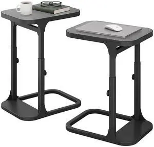 Kitstorack Height Adjustable End Table 2 Pack, Small Side Table for Couch, Sofa Table with Metal Frame for Living Room, Bedroom, Bedside C Shaped Table,Gray Kitstorack Height Adjustable End Table 2 Pack, Small Side Table for Couch, Sofa Table with Metal Frame for Living Room, Bedroom, Bedside C Shaped Table,Gray