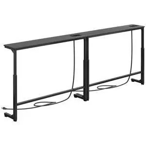 Kitstorack Narrow Sofa Table with Charging Station, 78.8" Behind Couch Table, Adjustable 24.4"-32.7" Height, Modular 2-piece Design for sectionals, entryways, Apartments, and Narrow Living Spaces Kitstorack Narrow Sofa Table with Charging Station, 78.8" Behind Couch Table, Adjustable 24.4"-32.7" Height, Modular 2-piece Design for sectionals, entryways, Apartments, and Narrow Living Spaces