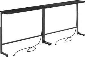Kitstorack Narrow Sofa Table with Charging Station, 78.8" Behind Couch Table, Adjustable 24.4"-32.7" Height, Modular 2-piece Design for sectionals, entryways, Apartments, and Narrow Living Spaces Kitstorack Narrow Sofa Table with Charging Station, 78.8" Behind Couch Table, Adjustable 24.4"-32.7" Height, Modular 2-piece Design for sectionals, entryways, Apartments, and Narrow Living Spaces