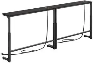Kitstorack Narrow Sofa Table with Charging Station, 78.8" Behind Couch Table, Adjustable 24.4"-32.7" Height, Modular 2-piece Design for sectionals, entryways, Apartments, and Narrow Living Spaces Kitstorack Narrow Sofa Table with Charging Station, 78.8" Behind Couch Table, Adjustable 24.4"-32.7" Height, Modular 2-piece Design for sectionals, entryways, Apartments, and Narrow Living Spaces