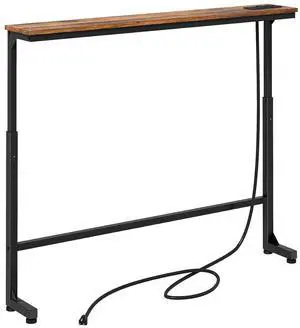 Kitstorack Narrow Console Table Behind Sofa Couch, Design with Adjustable Height (25"-33") & Power Outlets, Small Entryway Table - 5.9" D x39.4 L, Rustic Brown Kitstorack Narrow Console Table Behind Sofa Couch, Design with Adjustable Height (25"-33") & Power Outlets, Small Entryway Table - 5.9" D x39.4 L, Rustic Brown