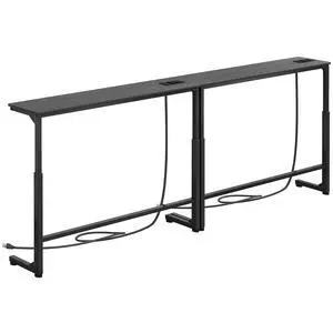 Kitstorack Narrow Sofa Table with Charging Station, 78.8" Behind Couch Table, Adjustable 24.4"-32.7" Height, Modular 2-piece Design for sectionals, entryways, Apartments, and Narrow Living Spaces Kitstorack Narrow Sofa Table with Charging Station, 78.8" Behind Couch Table, Adjustable 24.4"-32.7" Height, Modular 2-piece Design for sectionals, entryways, Apartments, and Narrow Living Spaces
