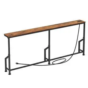 Kitstorack 76.9" Narrow Console Table with Power Outlet for Living Room | Height Adjustment: 24.3"-32.5", 2 AC + USB + USB-C ports, 5.9" wide fits tight spaces, anti-tip screws included Kitstorack 76.9" Narrow Console Table with Power Outlet for Living Room | Height Adjustment: 24.3"-32.5", 2 AC + USB + USB-C ports, 5.9" wide fits tight spaces, anti-tip screws included