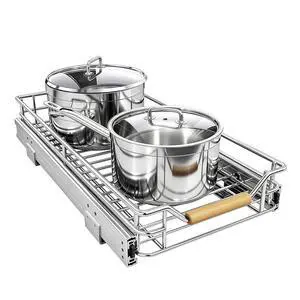Pull out Cabinet Organizer, 9"W X 21"D, Heavy Duty Smooth Sliding Under Cabinet Shelves for Pots and Pans, Full-Extension Roll out Drawers, Slide out Organization for Home Kitchen Pantry Pull out Cabinet Organizer, 9"W X 21"D, Heavy Duty Smooth Sliding Under Cabinet Shelves for Pots and Pans, Full-Extension Roll out Drawers, Slide out Organization for Home Kitchen Pantry