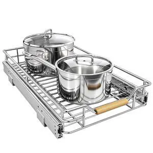 Pull out Cabinet Organizer, 11"W X 21"D, Heavy Duty Smooth Sliding Under Cabinet Shelves for Pots and Pans, Full-Extension Roll out Drawers, Slide out Organization for Home Kitchen Pantry Pull out Cabinet Organizer, 11"W X 21"D, Heavy Duty Smooth Sliding Under Cabinet Shelves for Pots and Pans, Full-Extension Roll out Drawers, Slide out Organization for Home Kitchen Pantry