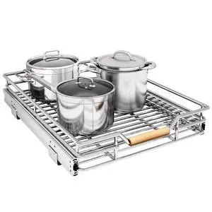 Pull out Cabinet Organizer, 15"W X 21"D, Heavy Duty Smooth Sliding Under Cabinet Shelves for Pots and Pans, Full-Extension Roll out Drawers, Slide out Organization for Home Kitchen Pantry Pull out Cabinet Organizer, 15"W X 21"D, Heavy Duty Smooth Sliding Under Cabinet Shelves for Pots and Pans, Full-Extension Roll out Drawers, Slide out Organization for Home Kitchen Pantry