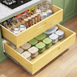 Pull Out Cabinet Organizer, Soft Close Slide Out Solid Wooden Drawers(26"W X 21"D x 6.2''H), Heavy Duty Full-extension Roll Out Shelves for Kitchen Cabinets,Pantry & Closet Organizers and Storage Pull Out Cabinet Organizer, Soft Close Slide Out Solid Wooden Drawers(26"W X 21"D x 6.2''H), Heavy Duty Full-extension Roll Out Shelves for Kitchen Cabinets,Pantry & Closet Organizers and Storage