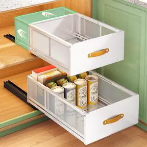 Pull out Cabinet Organizer, Expandable Depth(15.7"-21.7") with Raising Pad for Framed Cabinets, Heavy Duty Slide out Drawers, Adhesive Roll Out Shelves for Kitchen, Pantry Storage(White, 1-Pack) Pull out Cabinet Organizer, Expandable Depth(15.7"-21.7") with Raising Pad for Framed Cabinets, Heavy Duty Slide out Drawers, Adhesive Roll Out Shelves for Kitchen, Pantry Storage(White, 1-Pack)
