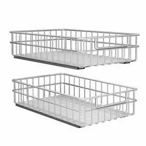 Pull out Cabinet Organizer, Stainless Steel 2-Pack (11.8"W x 21"D) Full-Extension Slide out Drawer, Adhesive Roll out Can Spice Storage Basket Shelf Rack for Pantry, Kitchen, Bathroom, Home Closet Pull out Cabinet Organizer, Stainless Steel 2-Pack (11.8"W x 21"D) Full-Extension Slide out Drawer, Adhesive Roll out Can Spice Storage Basket Shelf Rack for Pantry, Kitchen, Bathroom, Home Closet