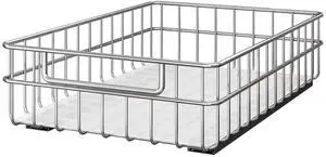 Stainless Steel Pull Out Cabinet Organizer(11.8"W x 16.5"D x 4.7"H)-1 Pack, Minimalist Design Frame, Full-Extension Slide Rails, Easy Installation for Pantry Organizers or Kitchen Cabinet Organizer Stainless Steel Pull Out Cabinet Organizer(11.8"W x 16.5"D x 4.7"H)-1 Pack, Minimalist Design Frame, Full-Extension Slide Rails, Easy Installation for Pantry Organizers or Kitchen Cabinet Organizer