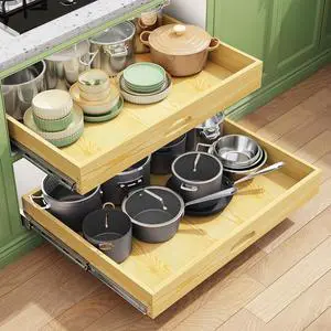 Pull Out Cabinet Organizer, Soft Close Wooden Slide Out Drawers for Pots and Pans, Full-extension Roll Out Shelves for Kitchen Cabinets, Pantry Organization, Bottom & Side Mount(26"W X 21"D x 3.4''H) Pull Out Cabinet Organizer, Soft Close Wooden Slide Out Drawers for Pots and Pans, Full-extension Roll Out Shelves for Kitchen Cabinets, Pantry Organization, Bottom & Side Mount(26"W X 21"D x 3.4''H)