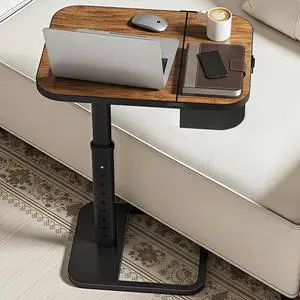 Kitstorack Large TV Tray Table with Flip-Top Storage, Adjustable Height | 18.9" x 14.2" desktop, metal frame, Oxford fabric basket, 9 height settings, C-shaped base, sofa, bed, living room Kitstorack Large TV Tray Table with Flip-Top Storage, Adjustable Height | 18.9" x 14.2" desktop, metal frame, Oxford fabric basket, 9 height settings, C-shaped base, sofa, bed, living room