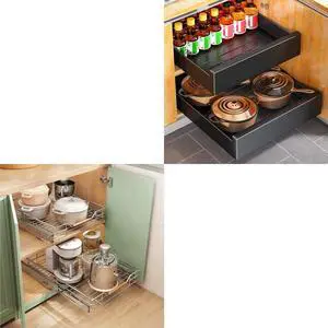 1PC Pull out Cabinet Organizer+ 1PC Pull out Cabinet Organizer Bundle 1PC Pull out Cabinet Organizer+ 1PC Pull out Cabinet Organizer Bundle