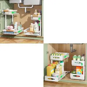 Kitstorack 2 Packs Under Sink Organizer+1 Pack Under Sink Organizer Kitstorack 2 Packs Under Sink Organizer+1 Pack Under Sink Organizer