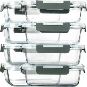 M MCIRCO 8 Pack,30 oz Glass Food Storage Containers with Lids, Gray | Glass Meal Prep Containers,Airtight Lunch Containers with Lids, Microwave, Oven, Freezer and Dishwasher Friendly, BPA Free M MCIRCO 8 Pack,30 oz Glass Food Storage Containers with Lids, Gray | Glass Meal Prep Containers,Airtight Lunch Containers with Lids, Microwave, Oven, Freezer and Dishwasher Friendly, BPA Free