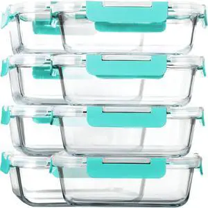 M MCIRCO 8 Pack,30 oz Glass Food Storage Containers with Lids, Green | Glass Meal Prep Containers,Airtight Lunch Containers with Lids, Microwave, Oven, Freezer and Dishwasher Friendly, BPA Free M MCIRCO 8 Pack,30 oz Glass Food Storage Containers with Lids, Green | Glass Meal Prep Containers,Airtight Lunch Containers with Lids, Microwave, Oven, Freezer and Dishwasher Friendly, BPA Free