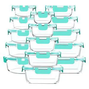 M MCIRCO 30 Piece Extra Large Glass Food Storage Containers with Lids,Green | Glass Meal Prep Containers,Airtight Lunch Containers with Lids, Microwave, Oven, Freezer and Dishwasher Friendly, BPA Free M MCIRCO 30 Piece Extra Large Glass Food Storage Containers with Lids,Green | Glass Meal Prep Containers,Airtight Lunch Containers with Lids, Microwave, Oven, Freezer and Dishwasher Friendly, BPA Free