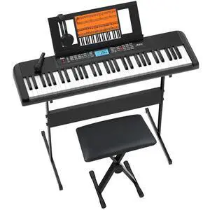 JIKADA 61 Key Electronic Keyboard Piano with 300 Timbres, 300 Rhythms | 61 Key Compact Electric Piano Keyboard w/LCD Screen, Built-In Speakers, Headphones, Stand, Stool, Music Rest, Microphone JIKADA 61 Key Electronic Keyboard Piano with 300 Timbres, 300 Rhythms | 61 Key Compact Electric Piano Keyboard w/LCD Screen, Built-In Speakers, Headphones, Stand, Stool, Music Rest, Microphone